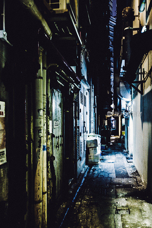 香港的黑巷。