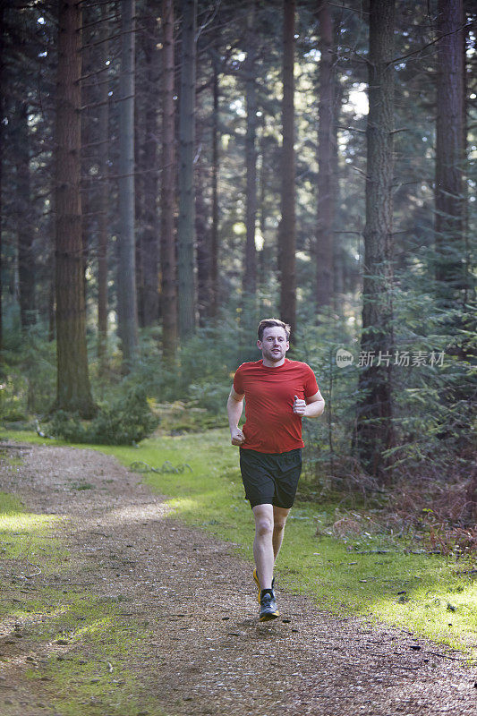人类在森林中奔跑
