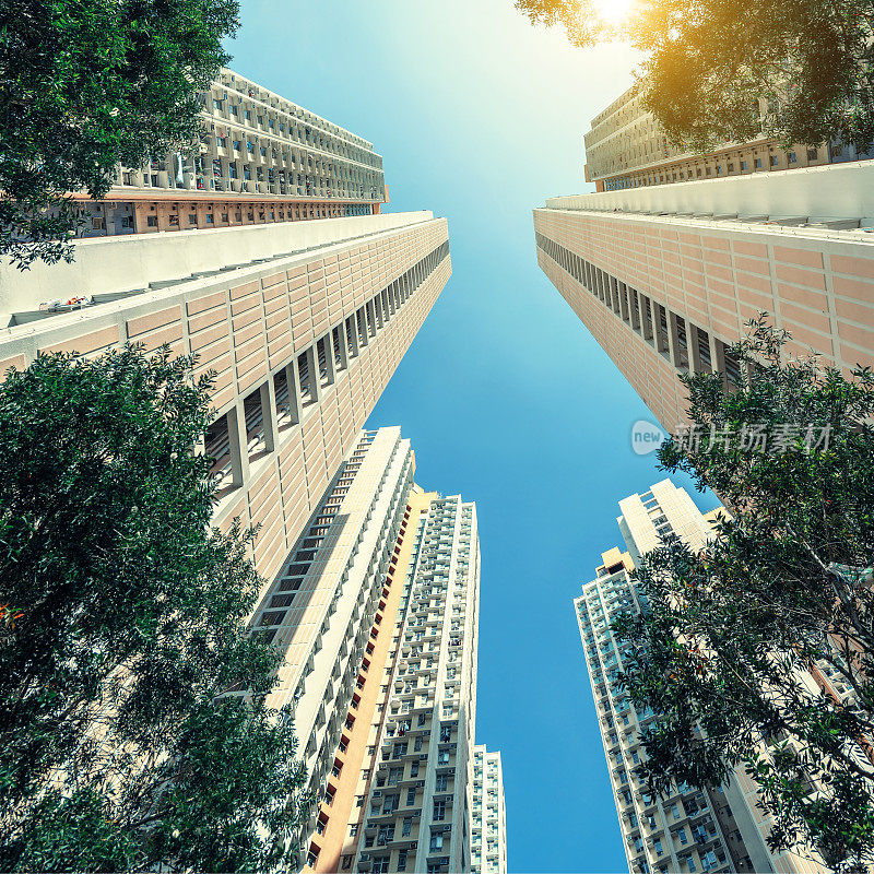 中国香港拥挤的公寓楼