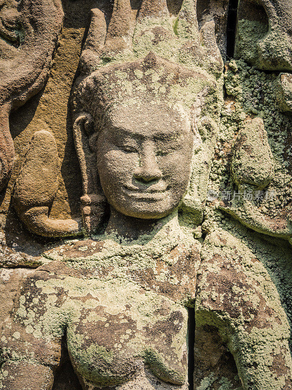 柬埔寨吴哥窟普瑞汗寺的古代石刻