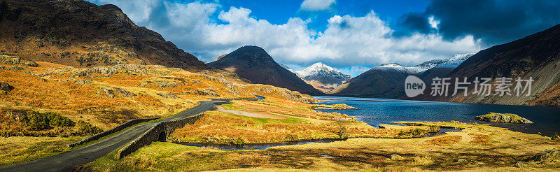 湖区废水杉barrow大山墙Scafell全景坎布里亚