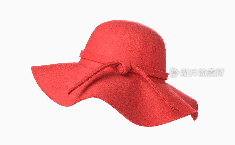 女人的夏季红色草帽孤立