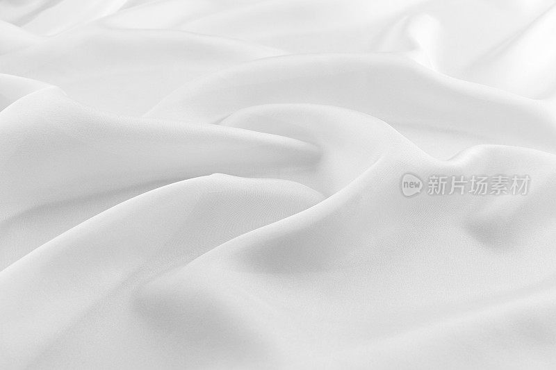 白色豪华丝绸，波浪织物