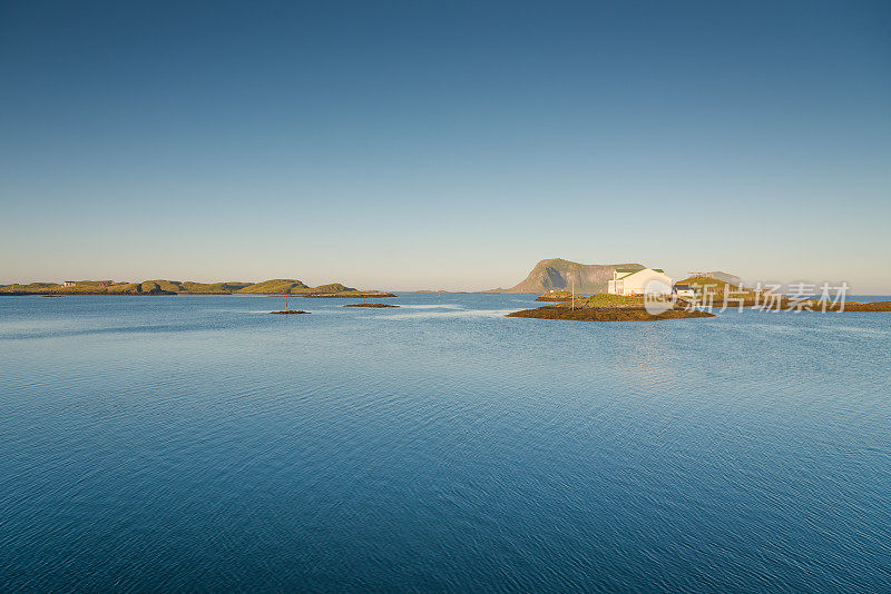 全景图挪威，罗斯特岛，大西洋罗浮敦岛挪威