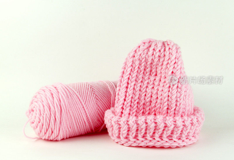 采购产品针织粉红色长袜帽和纱线
