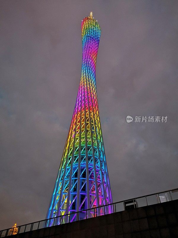 夜间的广州塔，广东省广州市