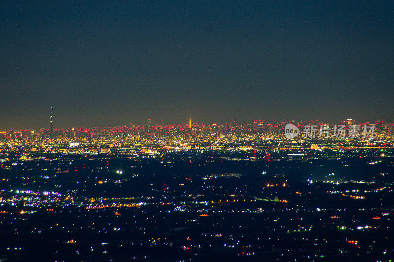 日本茨城县筑波山的夜景