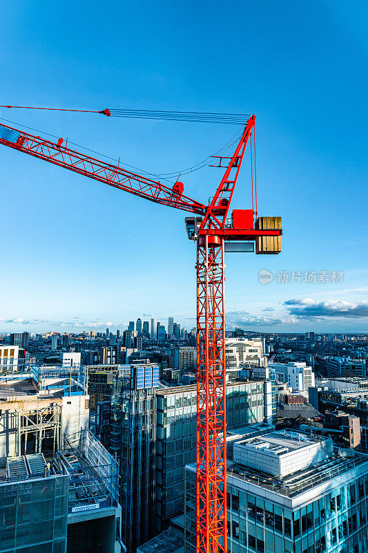 伦敦的摩天大楼和建筑工地