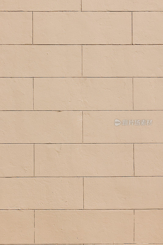 米色混凝土砌块墙的一部分