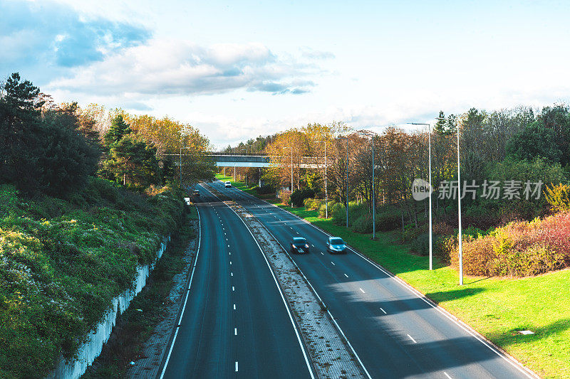 空双车道背景英国道路