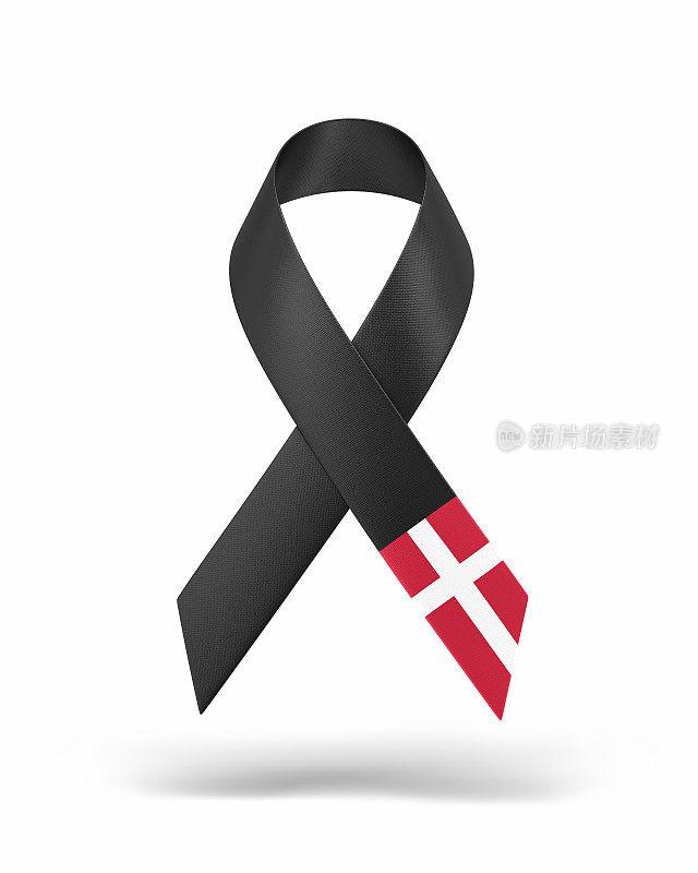 意识黑色条折叠，丹麦国旗纹理，对象+阴影剪辑路径