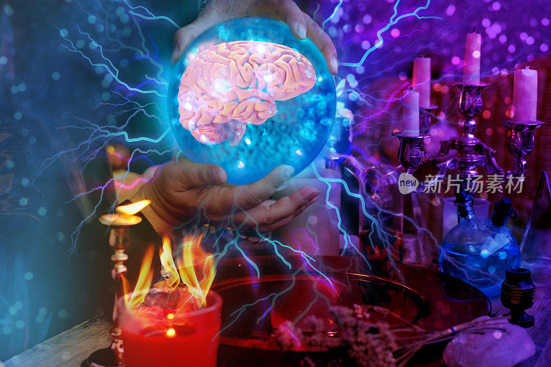 魔法课程，命运魔球占卜，愿望，水晶球中的人脑模型，神秘主义属性，深奥表，蜡烛燃烧，概念催眠，神经语言编程