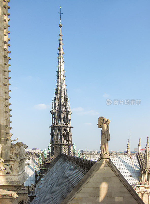 2019年法国巴黎圣母院失火前的尖顶