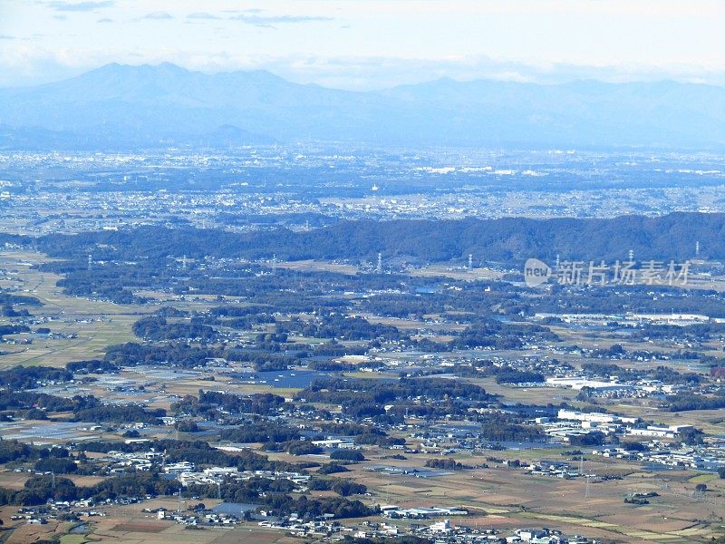 日本。筑波山全景。