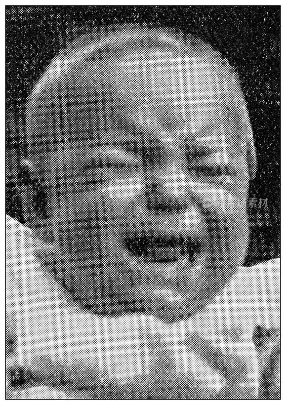 古董点印黑白照片:婴儿哭泣