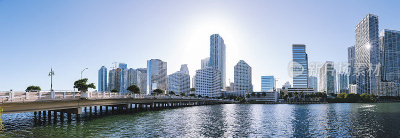 布里克尔基城市中心，佛罗里达迈阿密天际线美国