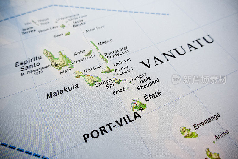 瓦努阿图群岛地图