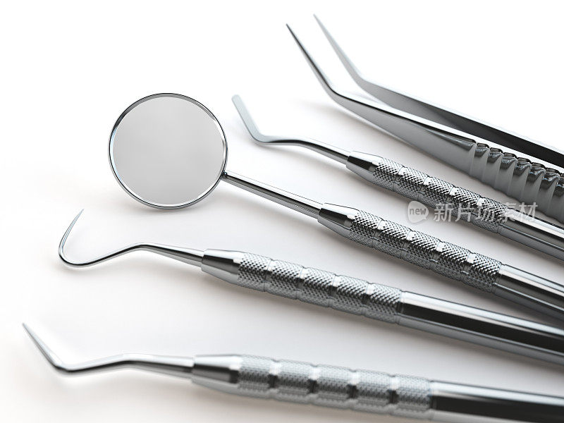 牙科工具套装，用于牙齿的牙齿护理隔离上白。