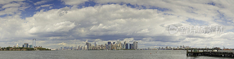 纽约港大天空城市全景