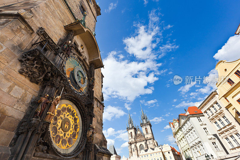 布拉格城市景观，天文时钟