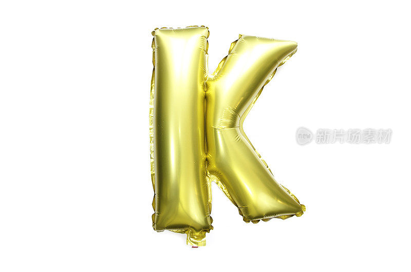 金色的字母箔气球字母K