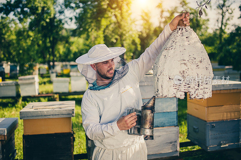 养蜂人与蜂箱