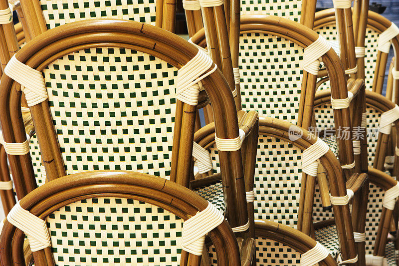 柳条竹椅堆叠图案