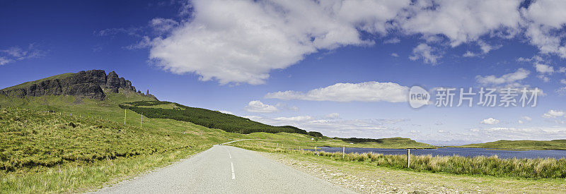 夏日草地岛路苏格兰