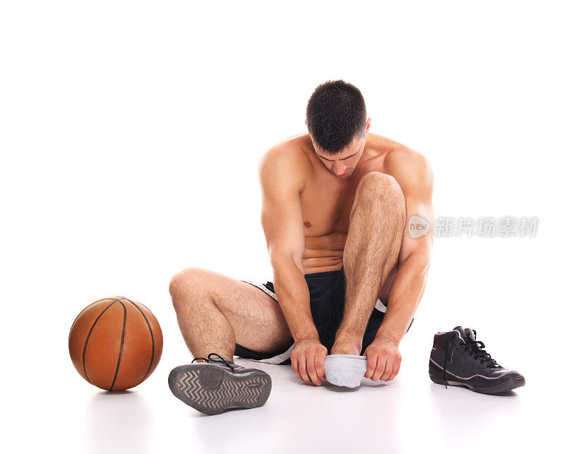 篮球运动员准备好了。