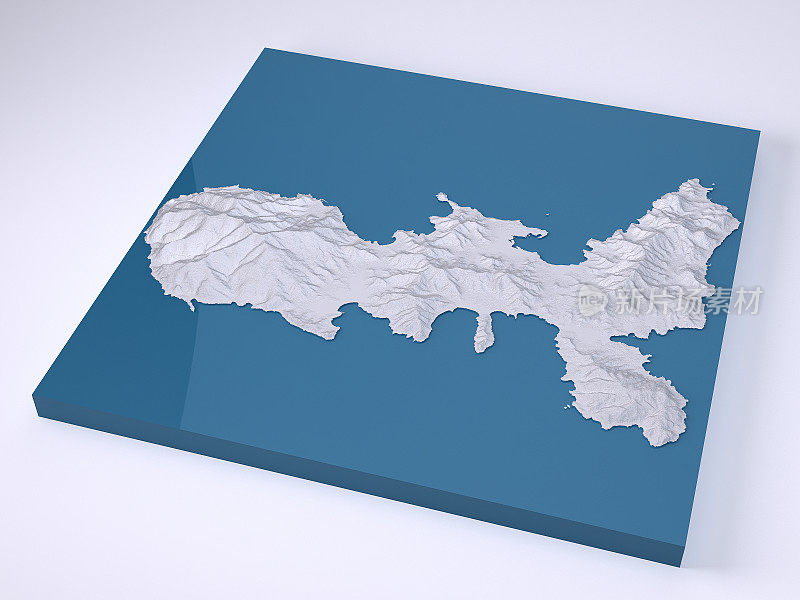 厄尔巴岛3D模型地形图白色