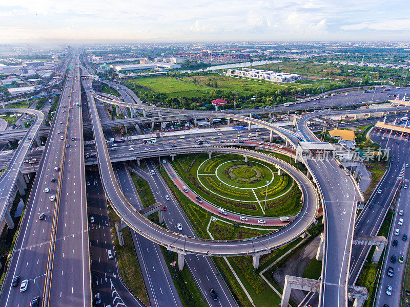 泰国曼谷高速公路鸟瞰图