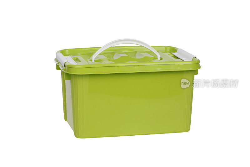 白色背景上的绿色存储桶