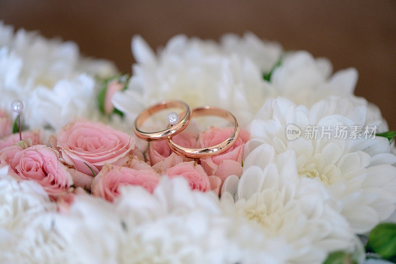 给新娘和新郎的漂亮的结婚戒指