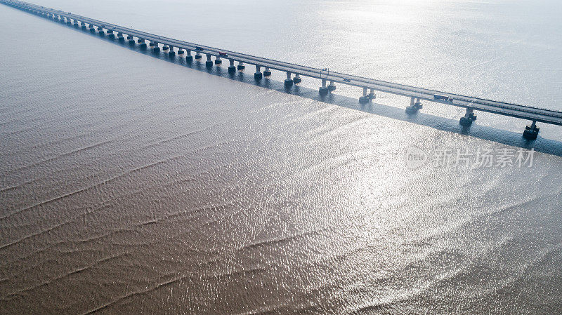 跨海大桥鸟瞰图，东海大桥