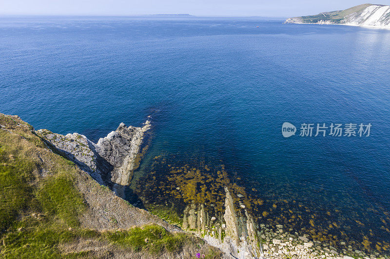 侏罗纪海岸波贝克多塞特的Worbarrow湾岛