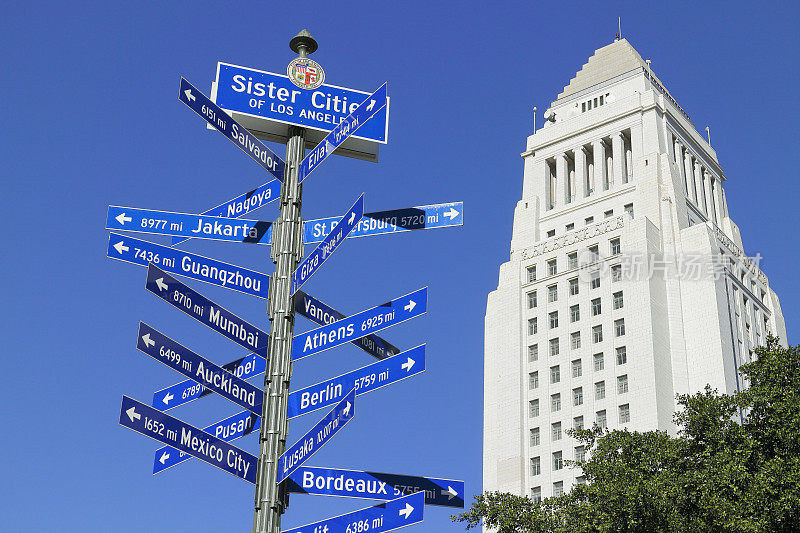 洛杉矶市政厅-方向标志