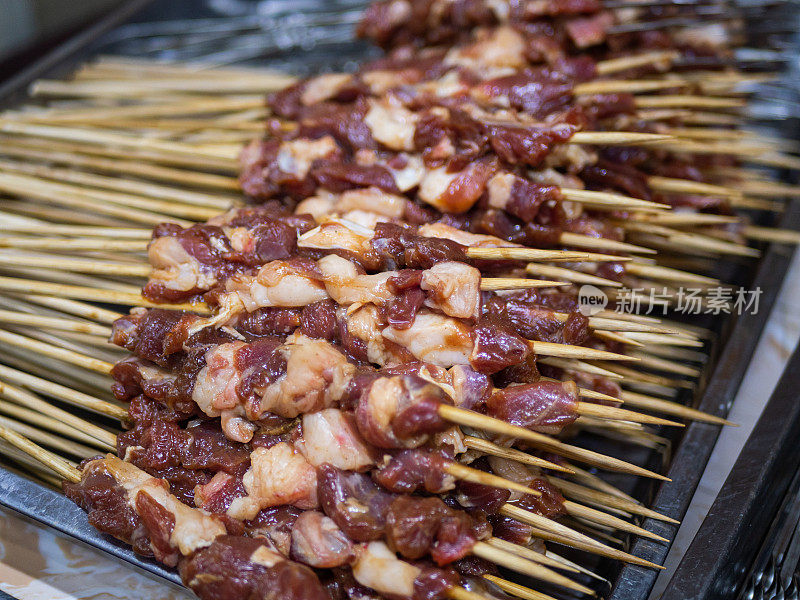 中国清真食品:生羊肉串(非烤)