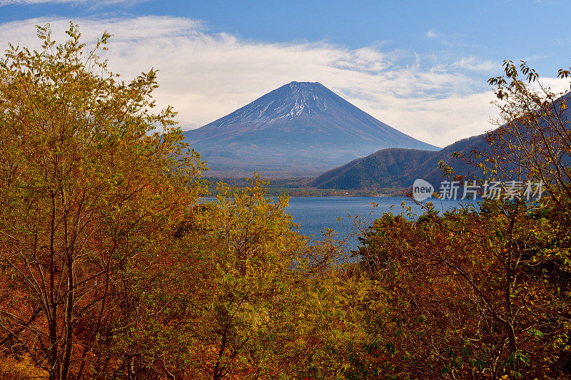 富士五湖秋叶色:元土湖