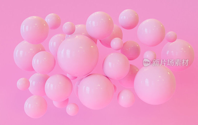 粉色泡泡融合成抽象艺术