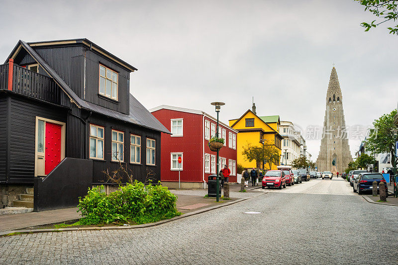 冰岛雷克雅未克五颜六色的市中心