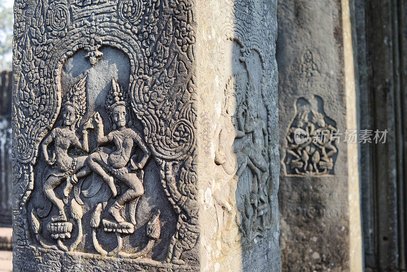 阿斯帕拉艺术吴哥窟庙宇废墟柬埔寨