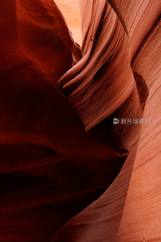 上部羚羊峡谷的抽象景观，亚利桑那州，美国