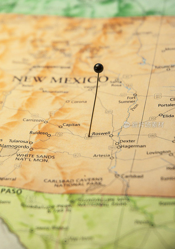 新墨西哥州罗斯韦尔宏观旅游路线图