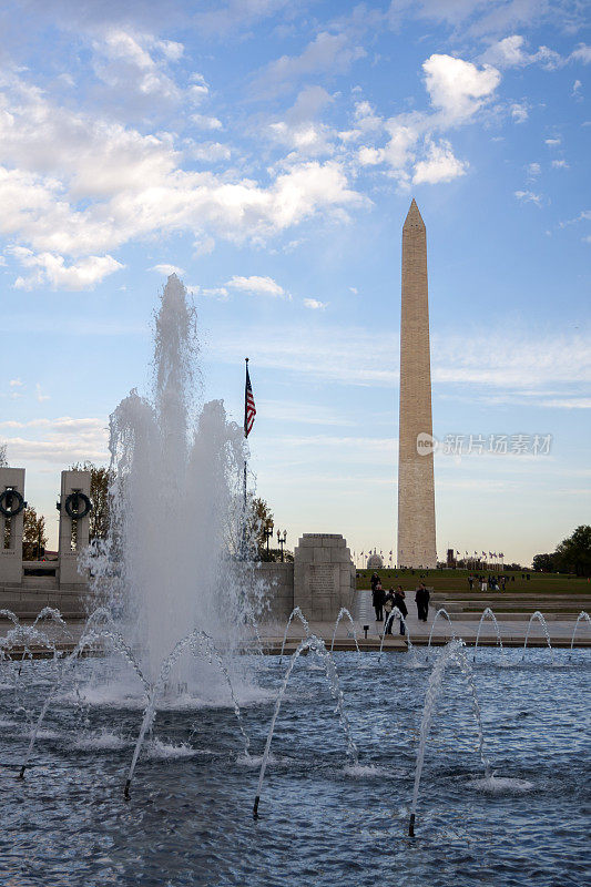 华盛顿纪念碑和二战纪念碑