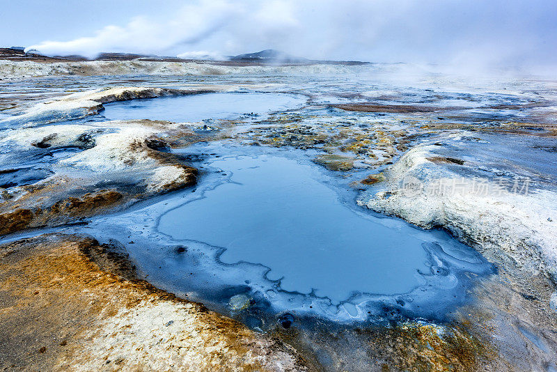 冰岛的Hverir蒸汽喷口