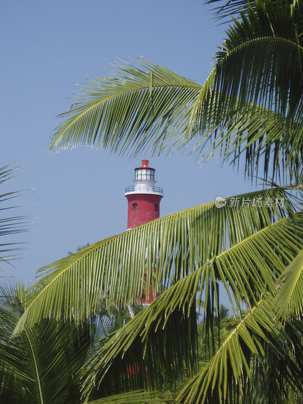 灯塔，科瓦勒姆海滩，喀拉拉邦，南印度