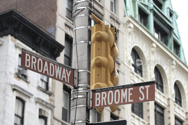 百老汇和布鲁姆街标志曼哈顿