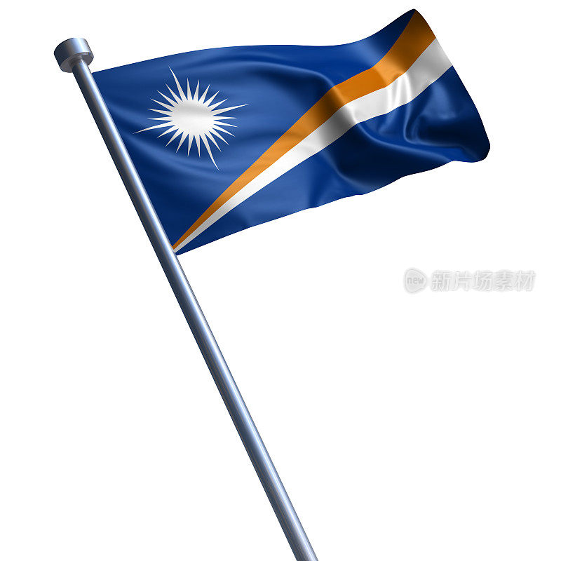 马绍尔群岛的旗帜，孤立于白色之上