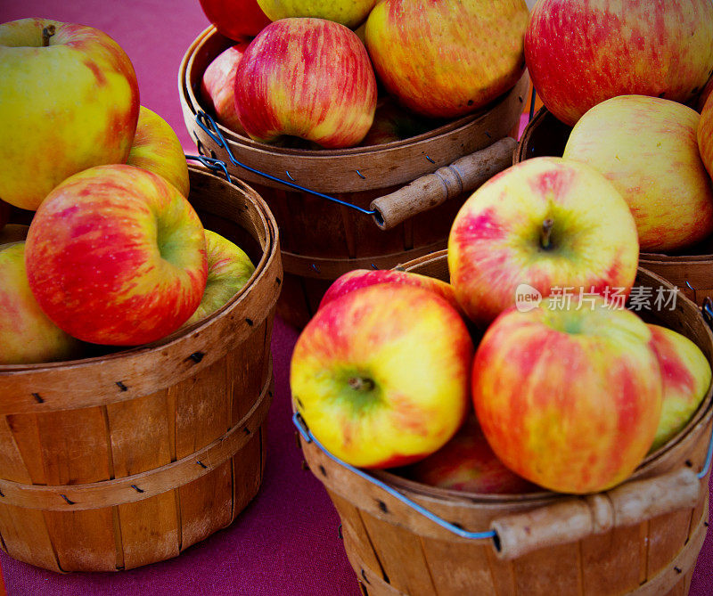 篮子红苹果，周六市场，有机皇家庆典苹果