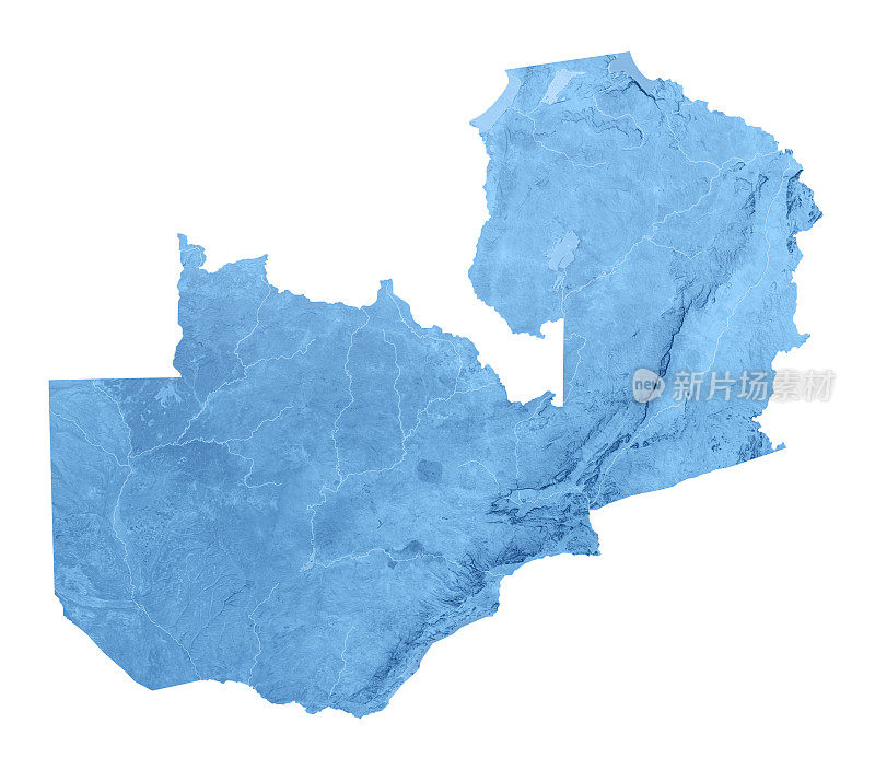 赞比亚地形图孤立